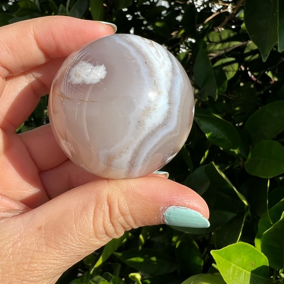 Translucent Flower Agate Sphere - Picture 8 of 9